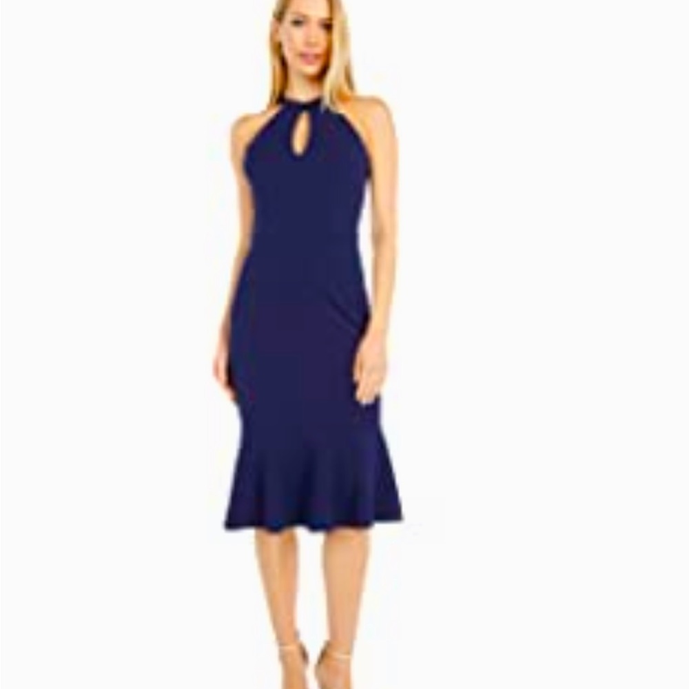 Bebe Halter Dress W Bottom Flare